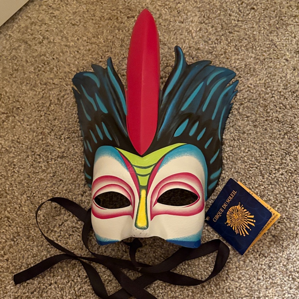 Elegant Multicolor Feathered Mask